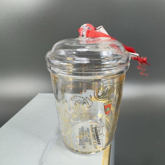 Starbucks Been There Series Glass Holiday Ornament Los Angeles Clear Gold Letter - Picture 12 of 12